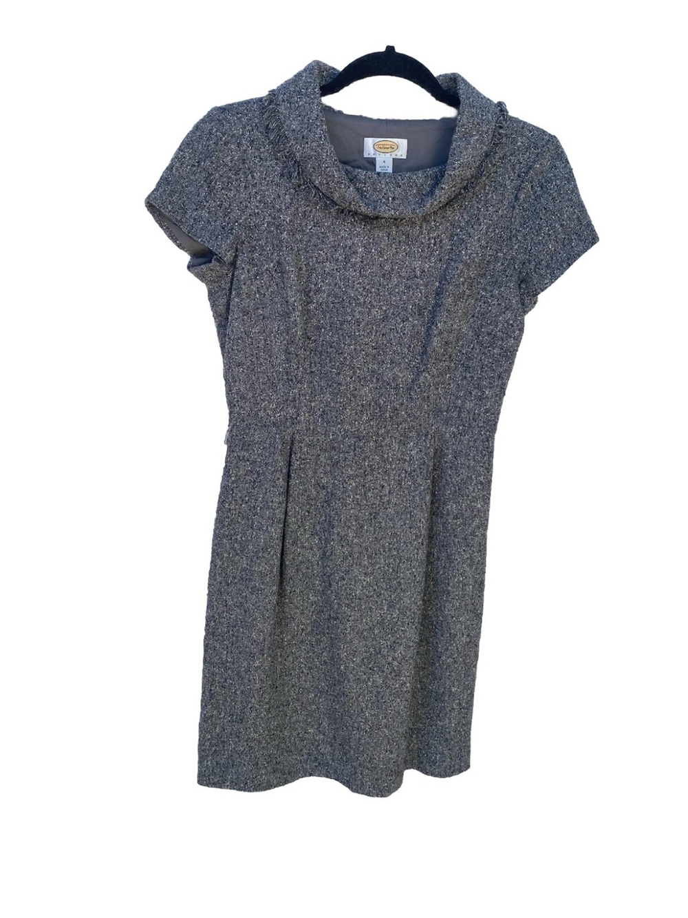 Talbots Gray Wool Blend Size Petite 4 Dress- VGU Missing Belt Gray Tweed